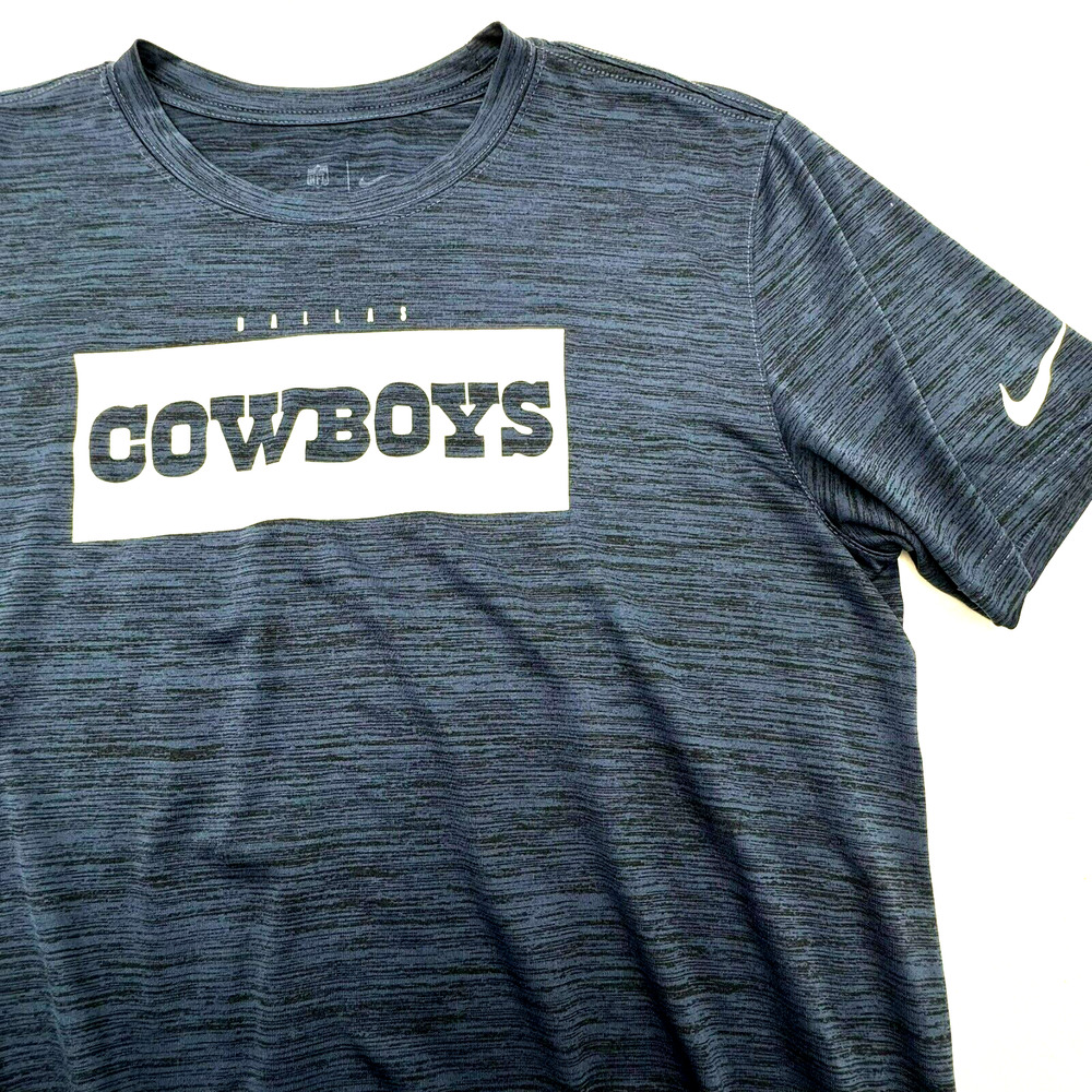 NIKE Medium Blue Dallas Cowboys Dri Fit Tee Shirt Football‎ NFL On Field Apparel